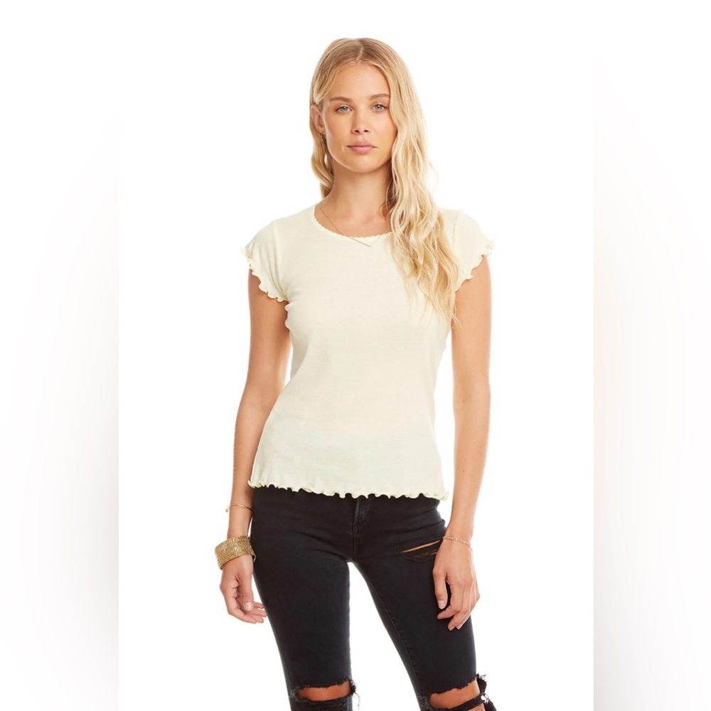 Baby Rib S/S Flouncy Crew Neck Tee NWT